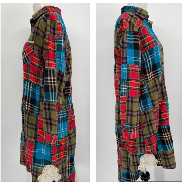 NWT Soft Surroundings Flannel Patchwork Night Shirt Gown - Picture 3 of 6